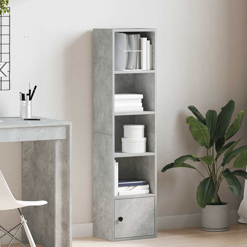 Bookcase Concrete Grey 31x24x127 cm Engineered Wood